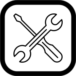 An icon of construction tools